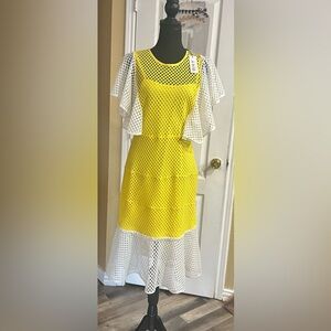 WHY Yellow and White Dress